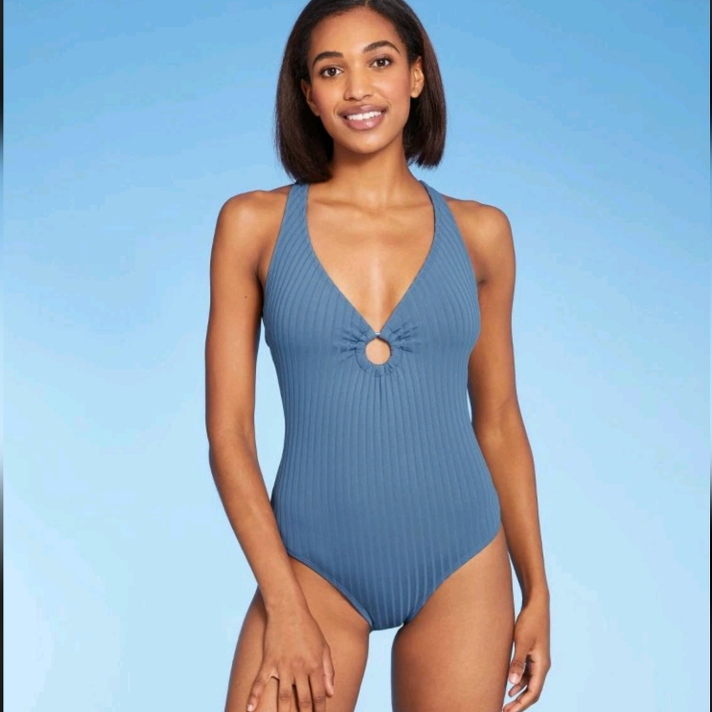 Kona Sol Ribbed One-Piece Swimsuit